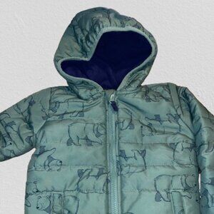 Carters Baby Boy Green Bear Coat Size 2T